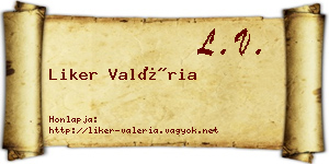 Liker Valéria névjegykártya